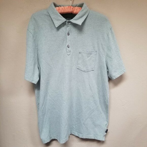 Buffalo David Bitton Mens Short Sleeve Polo Shirt Large Gray Stretch Pocket - Picture 1 of 6